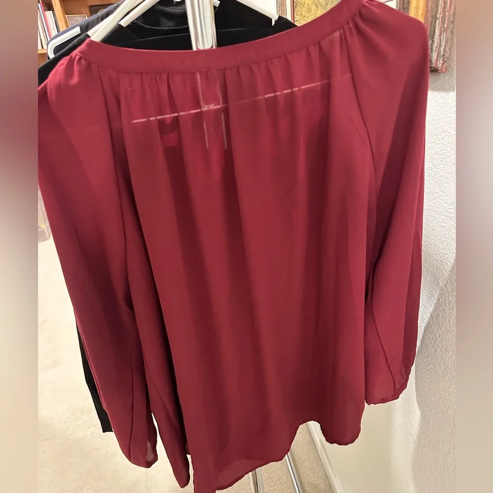 Deep Red Blouse - Picture 3 of 4